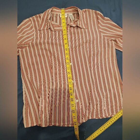 3 for $26 - COVINGTON Striped Button Up Woman's Blouse - Picture 4 of 7